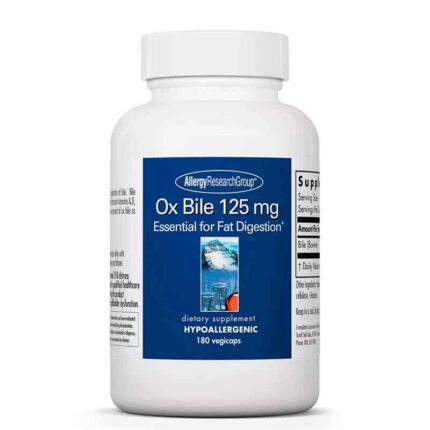 Allergy Research Group Ox Bile 125mg - 180 Vegetable capsules